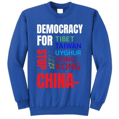 Support And Protest For Taiwan Democracy And Independence Great Gift Tall Sweatshirt