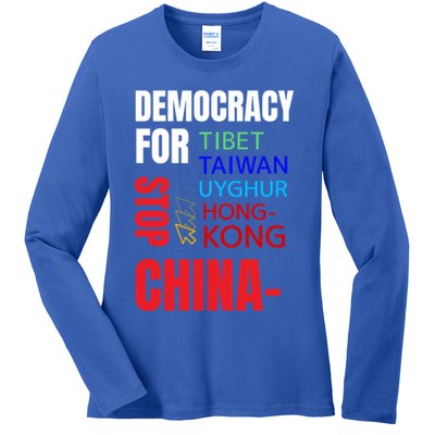 Support And Protest For Taiwan Democracy And Independence Great Gift Ladies Long Sleeve Shirt