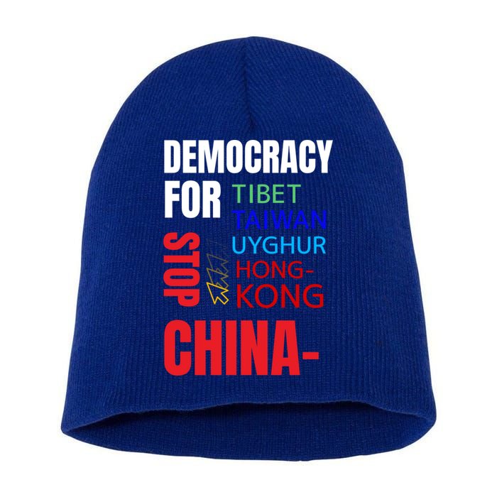 Support And Protest For Taiwan Democracy And Independence Great Gift Short Acrylic Beanie