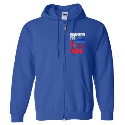Support And Protest For Taiwan Democracy And Independence Great Gift Full Zip Hoodie