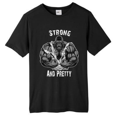 Strong And Pretty Funny Gym Workout Training Bodybuilding Gift Tall Fusion ChromaSoft Performance T-Shirt