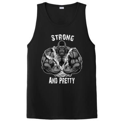 Strong And Pretty Funny Gym Workout Training Bodybuilding Gift PosiCharge Competitor Tank