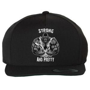 Strong And Pretty Funny Gym Workout Training Bodybuilding Gift Wool Snapback Cap