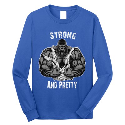 Strong And Pretty Funny Gym Workout Training Bodybuilding Gift Long Sleeve Shirt