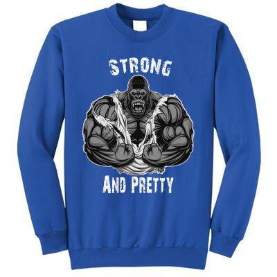 Strong And Pretty Funny Gym Workout Training Bodybuilding Gift Sweatshirt