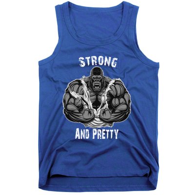 Strong And Pretty Funny Gym Workout Training Bodybuilding Gift Tank Top