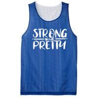 Strong And Pretty Weightlifting Gift Mesh Reversible Basketball Jersey Tank