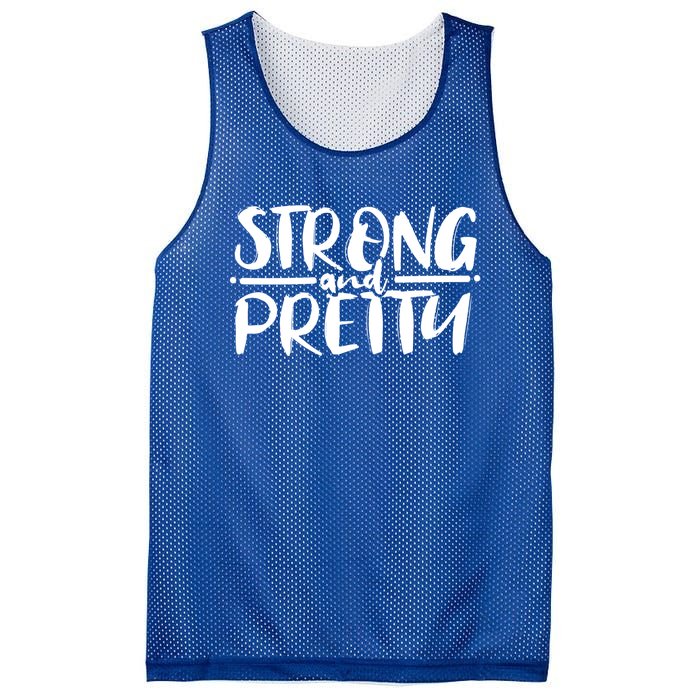 Strong And Pretty Weightlifting Gift Mesh Reversible Basketball Jersey Tank