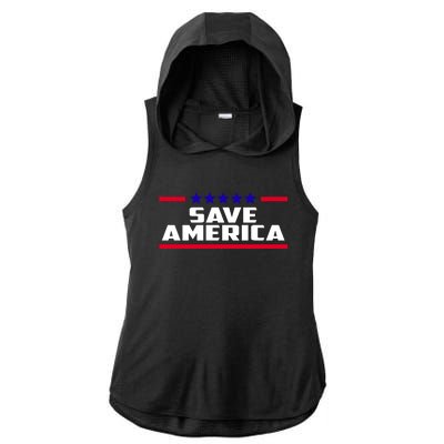 Save America Political Election Ladies PosiCharge Tri-Blend Wicking Draft Hoodie Tank