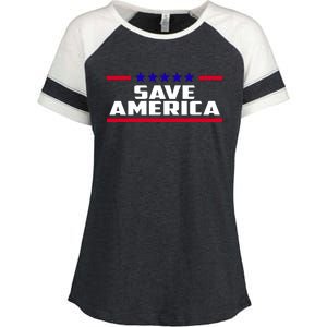 Save America Political Election Enza Ladies Jersey Colorblock Tee