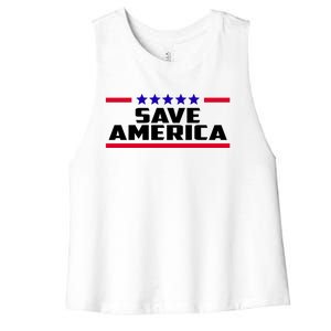 Save America Political Election Women's Racerback Cropped Tank