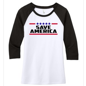 Save America Political Election Women's Tri-Blend 3/4-Sleeve Raglan Shirt