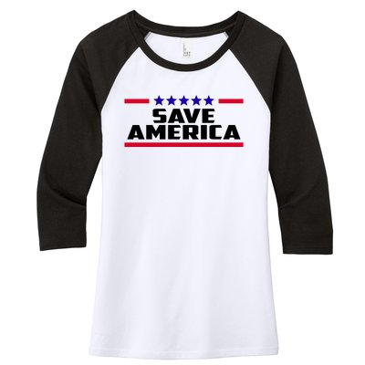 Save America Political Election Women's Tri-Blend 3/4-Sleeve Raglan Shirt