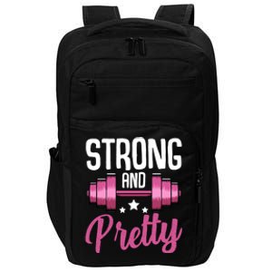 Strong And Pretty Exercise Funny Gym Workout Training Gift Impact Tech Backpack