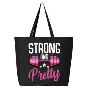 Strong And Pretty Exercise Funny Gym Workout Training Gift 25L Jumbo Tote