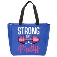 Strong And Pretty Exercise Funny Gym Workout Training Gift Zip Tote Bag