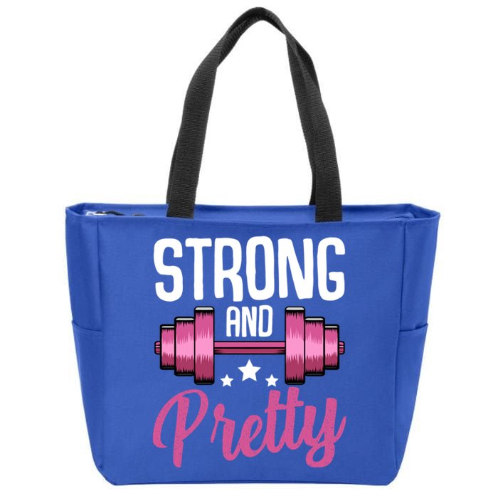 Strong And Pretty Exercise Funny Gym Workout Training Gift Zip Tote Bag