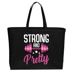 Strong And Pretty Exercise Funny Gym Workout Training Gift Cotton Canvas Jumbo Tote