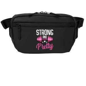 Strong And Pretty Exercise Funny Gym Workout Training Gift Crossbody Pack