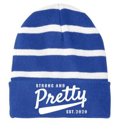 Strong And Pretty Gift Striped Beanie with Solid Band