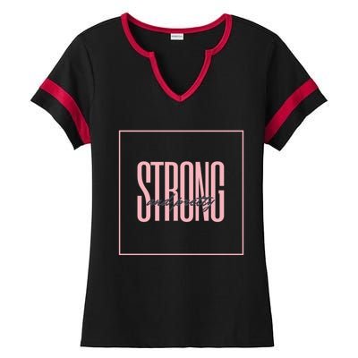 Strong And Pretty Great Gift Ladies Halftime Notch Neck Tee