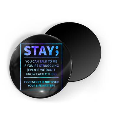 Suicide Awareness Prevention Semicolon Mental Health Magnet