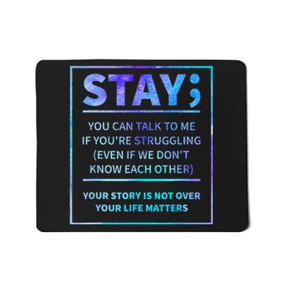 Suicide Awareness Prevention Semicolon Mental Health Mousepad