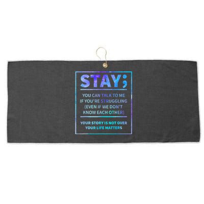 Suicide Awareness Prevention Semicolon Mental Health Large Microfiber Waffle Golf Towel