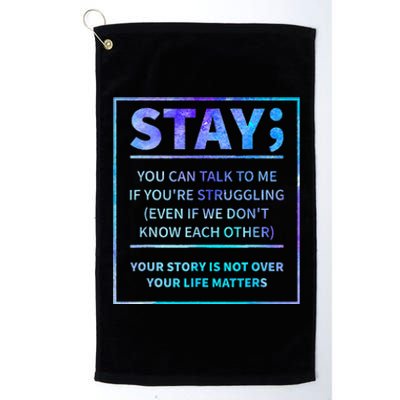 Suicide Awareness Prevention Semicolon Mental Health Platinum Collection Golf Towel