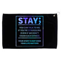 Suicide Awareness Prevention Semicolon Mental Health Grommeted Golf Towel