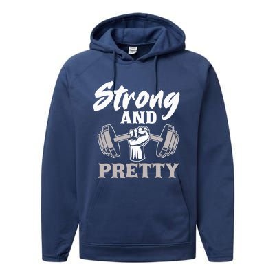 Strong And Pretty Gym Fitness Sport Bodybuilding Performance Fleece Hoodie