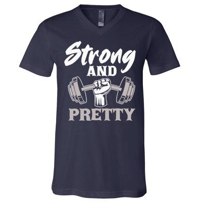 Strong And Pretty Gym Fitness Sport Bodybuilding V-Neck T-Shirt