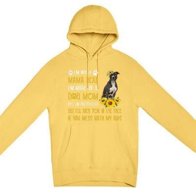 Sunflower American Pit Bull Mom Mothers Day Dog Mom Great Gift Premium Pullover Hoodie