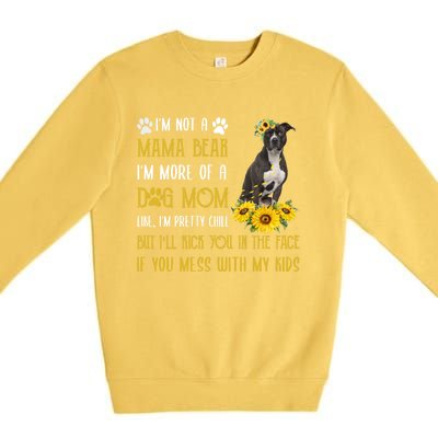 Sunflower American Pit Bull Mom Mothers Day Dog Mom Great Gift Premium Crewneck Sweatshirt