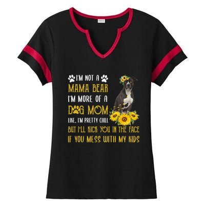 Sunflower American Pit Bull Mom Mothers Day Dog Mom Great Gift Ladies Halftime Notch Neck Tee