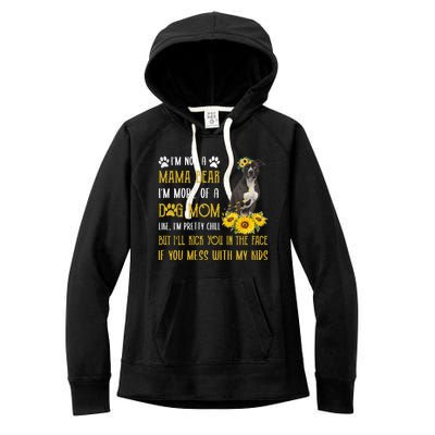 Sunflower American Pit Bull Mom Mothers Day Dog Mom Great Gift Women's Fleece Hoodie