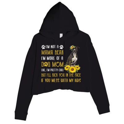 Sunflower American Pit Bull Mom Mothers Day Dog Mom Great Gift Crop Fleece Hoodie