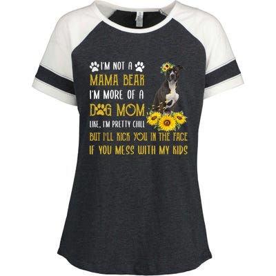 Sunflower American Pit Bull Mom Mothers Day Dog Mom Great Gift Enza Ladies Jersey Colorblock Tee