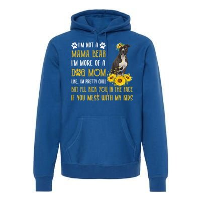 Sunflower American Pit Bull Mom Mothers Day Dog Mom Great Gift Premium Hoodie