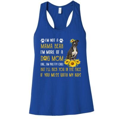 Sunflower American Pit Bull Mom Mothers Day Dog Mom Great Gift Women's Racerback Tank