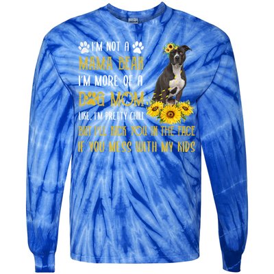 Sunflower American Pit Bull Mom Mothers Day Dog Mom Great Gift Tie-Dye Long Sleeve Shirt