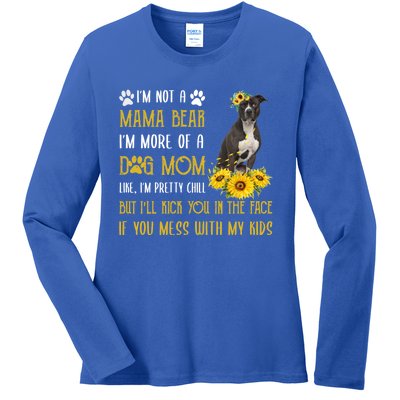 Sunflower American Pit Bull Mom Mothers Day Dog Mom Great Gift Ladies Long Sleeve Shirt