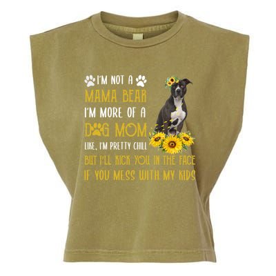 Sunflower American Pit Bull Mom Mothers Day Dog Mom Great Gift Garment-Dyed Women's Muscle Tee