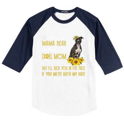 Sunflower American Pit Bull Mom Mothers Day Dog Mom Great Gift Baseball Sleeve Shirt