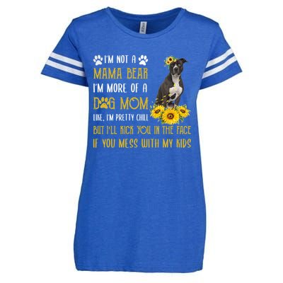 Sunflower American Pit Bull Mom Mothers Day Dog Mom Great Gift Enza Ladies Jersey Football T-Shirt