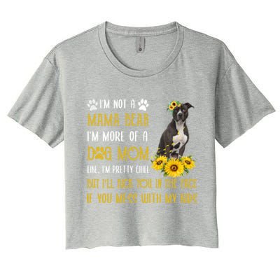 Sunflower American Pit Bull Mom Mothers Day Dog Mom Great Gift Women's Crop Top Tee