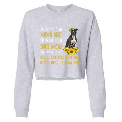 Sunflower American Pit Bull Mom Mothers Day Dog Mom Great Gift Cropped Pullover Crew