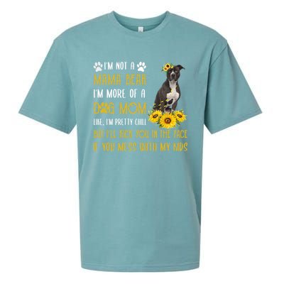 Sunflower American Pit Bull Mom Mothers Day Dog Mom Great Gift Sueded Cloud Jersey T-Shirt