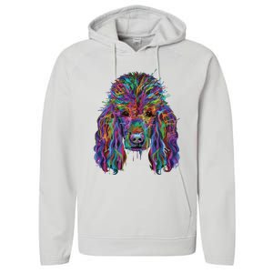 Splash Art Poodle Long Sleeve Poodle Owners Gifts Long Sleeve T Performance Fleece Hoodie