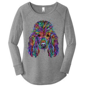 Splash Art Poodle Long Sleeve Poodle Owners Gifts Long Sleeve T Women's Perfect Tri Tunic Long Sleeve Shirt